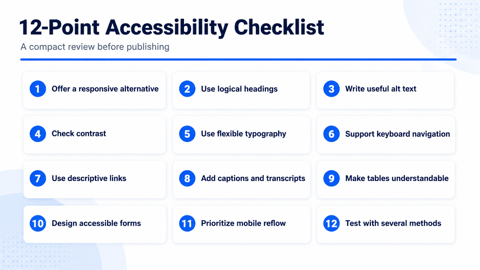 12-Point Accessibility Checklist