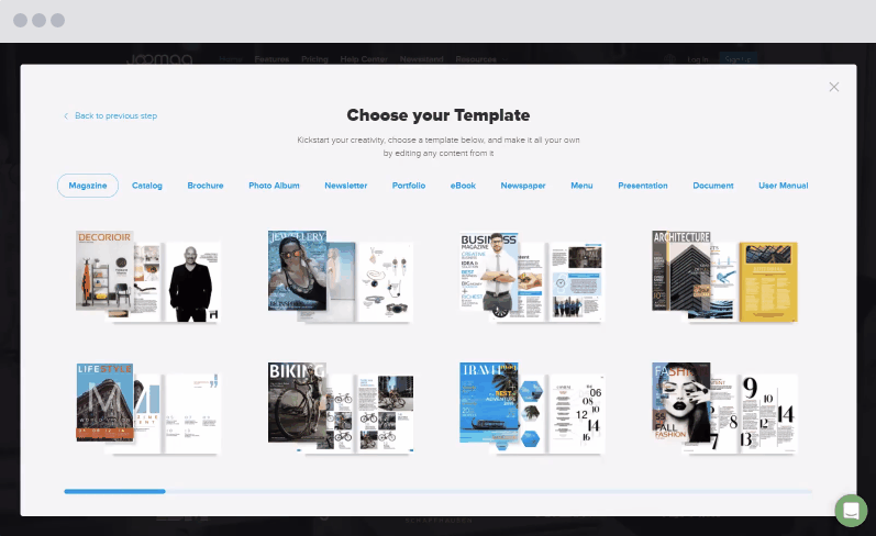 create a product catalog from template
