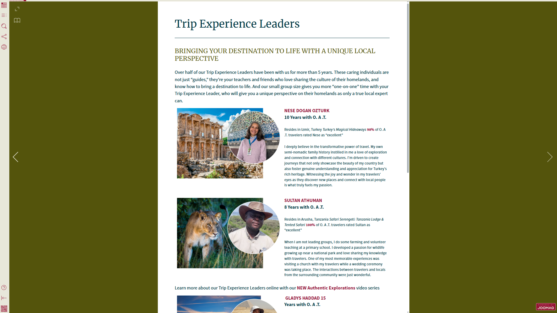 OAT Travel Digital Magazine, Digital Article